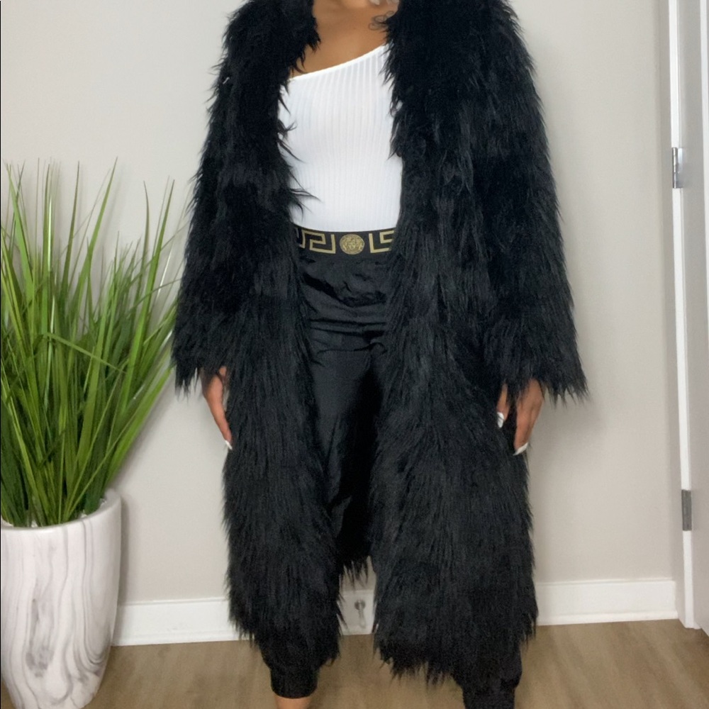 PLT Faux Fur Trench Jacket